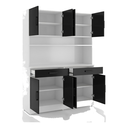 Ver imagem 4 de Cozinha Modulada Manaus 8 Portas 2 Gavetas Branco Preto Formimóveis