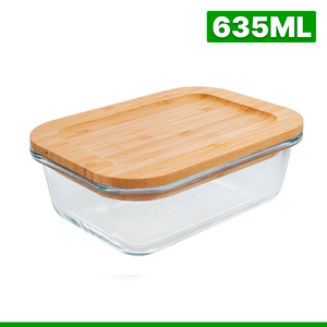 Pote de Vidro Hermetico com Tampa Bambú Hauskraft 635ml
