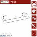 Ver imagem 2 de Porta Toalha Duplo 45 Cm Fixação Adesiva sem Furos Future