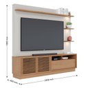 Ver imagem 4 de Estante para TV e Home Theater até 70 Polegadas com LED 200CMX188CM 1 Porta Campeche Branco