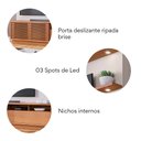 Ver imagem 2 de Estante para TV e Home Theater até 70 Polegadas com LED 200CMX188CM 1 Porta Campeche Branco
