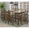 Conjunto Sala de Jantar 1 Mesa Tampo Madeira Maciça Quadrado 6 Cadeiras  - 1