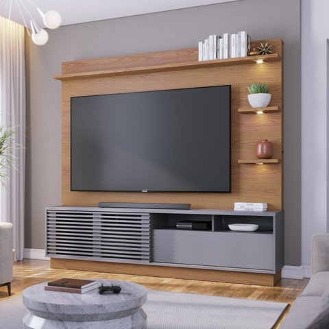 Estante para TV e Home Theater até 70 Polegadas com LED 200cmx188cm Led 1 Porta Campeche