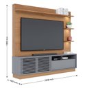 Ver imagem 4 de Estante para TV e Home Theater até 70 Polegadas com LED 200CMX188CM 1 Porta Campeche Marrom