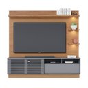 Ver imagem 3 de Estante para TV e Home Theater até 70 Polegadas com LED 200CMX188CM 1 Porta Campeche Marrom