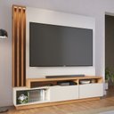 Ver imagem 1 de Estante Ripado Home Theater com Led Para TV até 65 Polegadas 2 Portas Humaitá Colibri