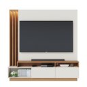 Ver imagem 3 de Estante para TV e Home Theater Ripado para TV até 65 Polegadas com LED 180CMX184CM LED 2 Portas Humaitá Colibri Branco