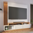 Ver imagem 1 de Estante para TV e Home Theater Ripado para TV até 65 Polegadas com LED 180CMX184CM LED 2 Portas Humaitá Colibri Branco