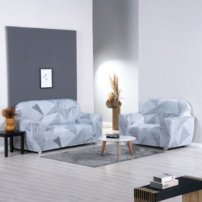 Capas para Sofa 2 Lugares Malha Elastex Geo Luxo Exclusiva - 3