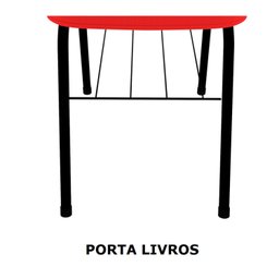 Cadeira Secretária com Porta Livros Universitária Azul - 4