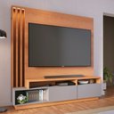 Ver imagem 1 de Estante para TV e Home Theater Ripado para TV até 65 Polegadas com LED 180CMX184CM LED 2 Portas Humaitá Colibri Marrom
