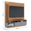 Ver imagem 5 de Estante para TV e Home Theater Ripado para TV até 65 Polegadas com LED 180CMX184CM LED 2 Portas Humaitá Colibri Marrom
