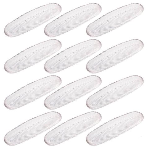 Kit 12 Travessas Ovais Bandeja de Cristal Lyor 39x14cm Hotel Pousada Eventos Mesa Posta