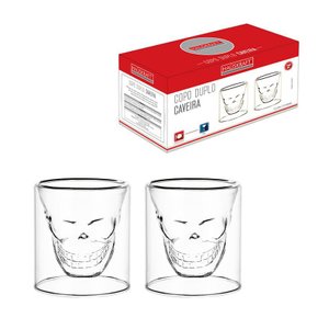Copo Duplo Caveira 150Ml 2 Peças Hauskraft