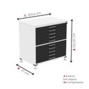 Ver imagem 3 de Mapoteca 10 Gavetas 120,4cm x 122,3cm Aço Branco/Preto