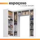 Ver imagem 3 de Guarda Roupa de Canto Modulado Solteiro Madrid 7 Portas Bater MDP Branco Maxel Móveis