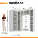 Ver imagem 6 de Guarda Roupa de Canto Modulado Solteiro Madrid 7 Portas Bater MDP Branco Maxel Móveis