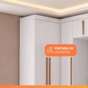 Ver imagem 5 de Guarda Roupa de Canto Modulado Solteiro Madrid 7 Portas Bater MDP Branco Maxel Móveis