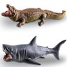 2 Animais de Brinquedo em Vinil Realista Tubarão Crocodilo - 2