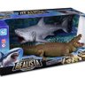 2 Animais de Brinquedo em Vinil Realista Tubarão Crocodilo - 7