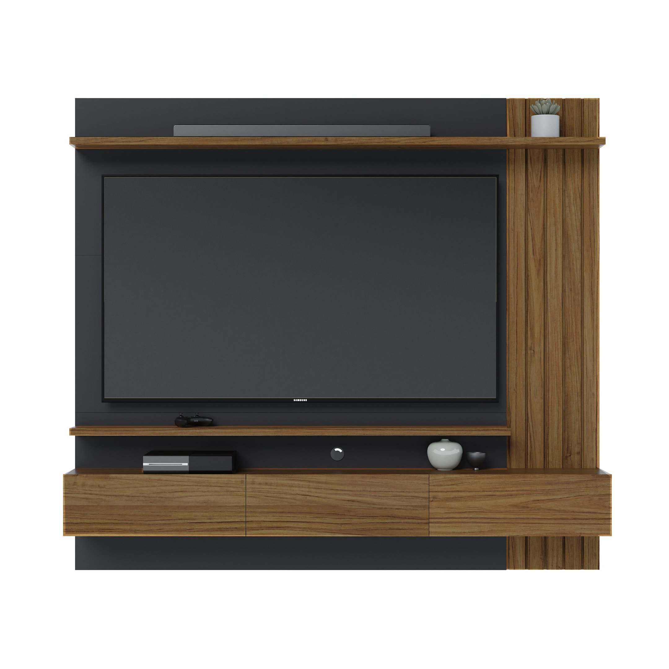 Painel para TV até 70 Polegadas 2 Portas Basculantes 2 Prateleiras Juriti Colibri - 3