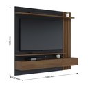 Ver imagem 5 de Painel para TV até 70 Polegadas 180CMX162CM 2 Portas Basculantes 2 Prateleiras Juriti Colibri Marrom