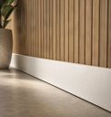 Ver imagem 1 de Rodapé de MDF 10CMX15MMX2.20m Revestido Liso Branco Casablanca