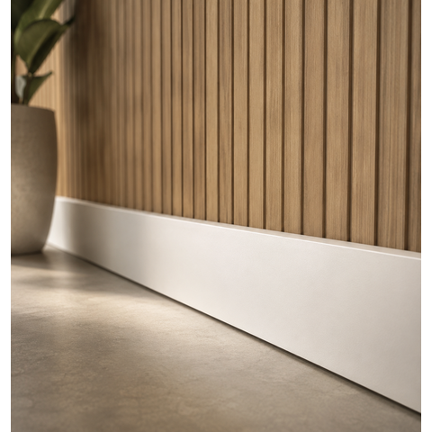 Rodapé de MDF 10CMX15MMX2.20m Revestido Liso Branco Casablanca