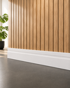 Ver imagem 1 de Rodapé de MDF 10CMX15MMX2.20m Revestido Frisado Branco Casablanca