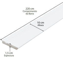 Rodapé de MDF 10cm x 15mm x 2.20m Revestido Frisado Casablanca - 2