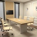 Ver imagem 1 de Conjunto Sala de Reunião Mesa 2,70m Painel para Tv Mac Br F5
