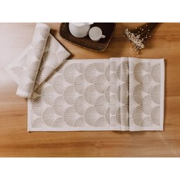 Kit Tapete e Passadeira Cozinha 3 Peças Concha Búzios:bege - 4
