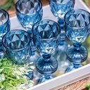 Ver imagem 4 de Taça de Vidro Diamond Diamante Azul 300ml Água Class Home