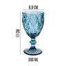 Taça de Vidro Diamond Diamante Azul 300ml Água Class Home - 2