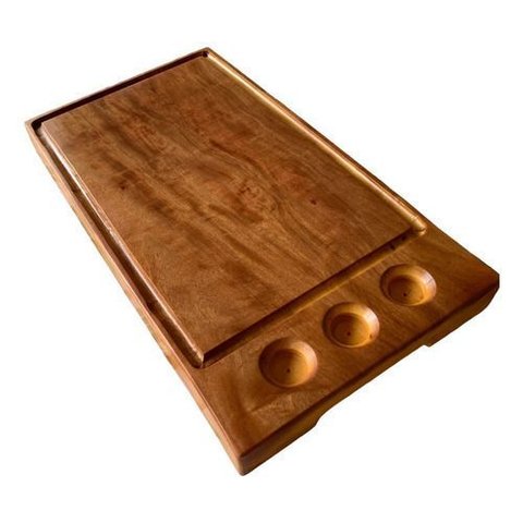 Tabua Churrasco Garapa 50x28x5cm - Qualidade e Durabilidade! Liso Amarelo