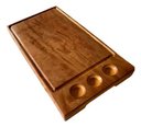 Ver imagem 1 de Tabua Churrasco Garapa 50x28x5cm - Qualidade e Durabilidade! Liso Amarelo