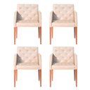 Ver imagem 1 de Kit 4 Poltronas Nina Costura Capitonê - Bege
