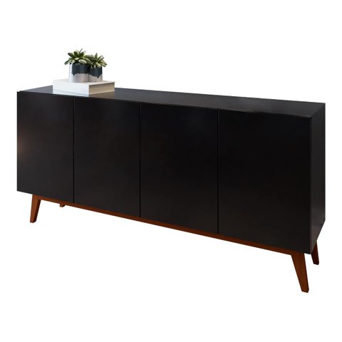 Buffet Aparador Ares 4 Portas Preto