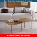 Ver imagem 4 de Mesa de Centro Orgânica Artesano 77 Cm (largura) em Mdp Hanover (mel) e Pés em Aço Dourado