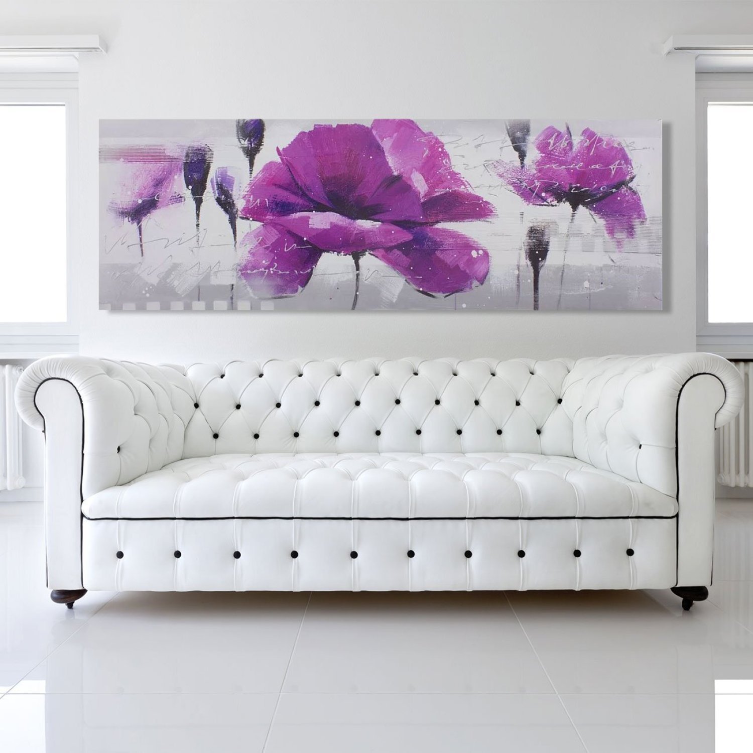 Quadro Decorativo em Tela de Tecido Flores Decore Pronto - 2