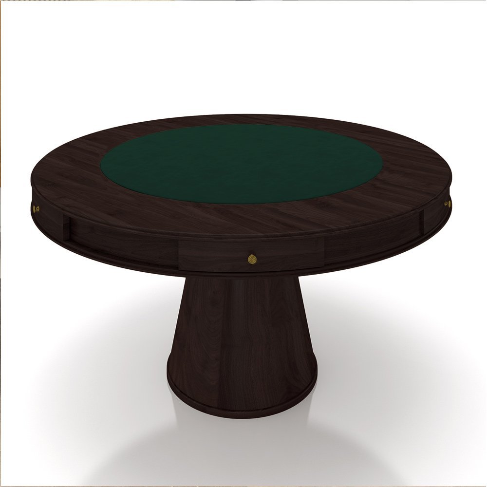 Conjunto Mesa de Jogos Carteado Bellagio Tampo Reversível e 6 Cadeiras Madeira Poker Base Cone Velud - 2