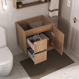 Gabinete para Banheiro Nicole 60cm sem Bancada - Fabribam Gabinetes - 2