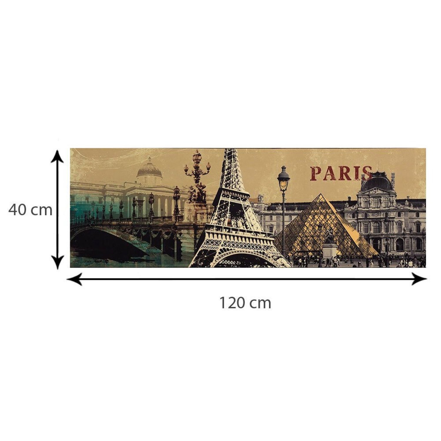 Quadro em Tela Impressa Torre Eiffel Louvre Paris Decore Pronto - 3