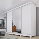 Ver imagem 1 de Guarda Roupa com Espelho e Pés 3 Portas 240cm Somalia Yescasa Branco/Neve