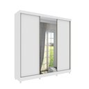Ver imagem 2 de Guarda Roupa com Espelho e Pés 3 Portas 240cm Somalia Yescasa Branco/Neve