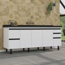 Ver imagem 1 de Gabinete de Cozinha 5 Gavetas 3 Portas 194cm Grande 100% Mdf:branco