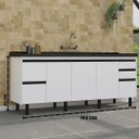 Ver imagem 3 de Gabinete de Cozinha 5 Gavetas 3 Portas 194cm Grande 100% Mdf:branco