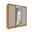 Ver imagem 2 de Guarda Roupa com Espelho e Pés 3 Portas 240cm Somalia Yescasa Bege/Cinamomo/Off White