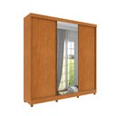 Ver imagem 5 de Guarda Roupa com Espelho e Pés 3 Portas 240cm Somalia Yescasa Bege/Cinamomo/Off White