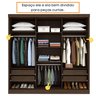 Guarda Roupa Casal 3 Portas 4 Gavetas Somalia com Porta Espelho Espresso Tcil Móveis - 10